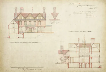 Entwurf für Joldwyns, Surrey, 1872
